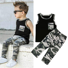 Load image into Gallery viewer, Kid&#39;s Camouflage Tank Top &amp; Pants Outfit