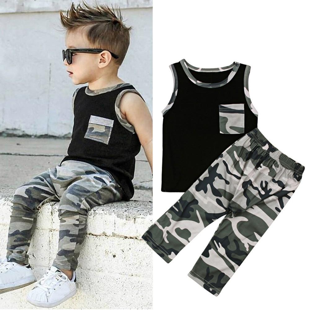 Kid's Camouflage Tank Top & Pants Outfit