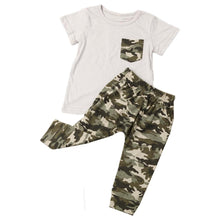 Load image into Gallery viewer, Kid&#39;s T-Shirt &amp; Camouflage Pants Outfit Set