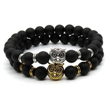 Load image into Gallery viewer, Matte Stone Owl Handmade Bracelet