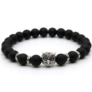 Matte Stone Owl Handmade Bracelet