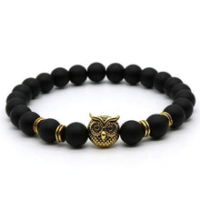 Load image into Gallery viewer, Matte Stone Owl Handmade Bracelet