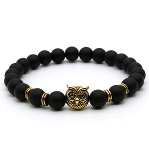 Matte Stone Owl Handmade Bracelet